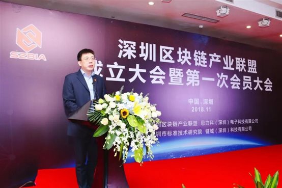 深圳市標(biāo)準(zhǔn)技術(shù)研究院周文院長(zhǎng)代表聯(lián)盟秘書(shū)長(zhǎng)單位向會(huì)議來(lái)賓致辭